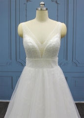 WT4506 New simple Aline, Top Pearls beading, skirt with full lace