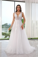 WT4530 Light tulle Aline, lace beading