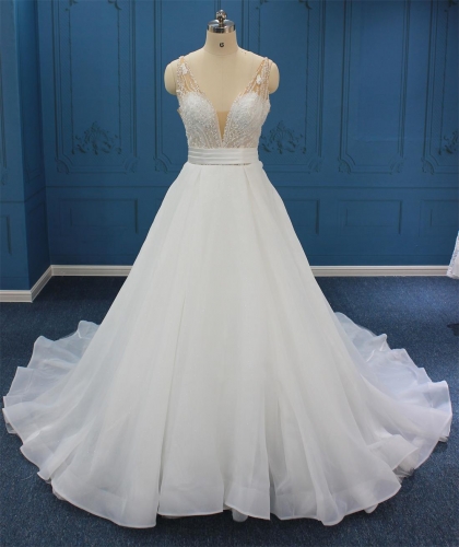 WT4531 Organza Aline Bridal Gown