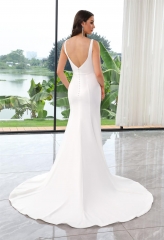 WT4642 2025 New Elegant Fitting Crepe Bridal