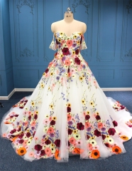 WT3316 Color Flower Big Ball Gown