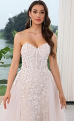 WT4732 2025 Luxry 2 in 1 Lace Beading Bridal