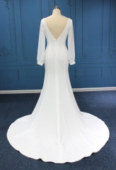 WT4358A Long Sleeves Crepe Bridal