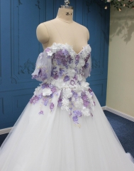 WT2345 Color Flower Lace Big Ball Gown